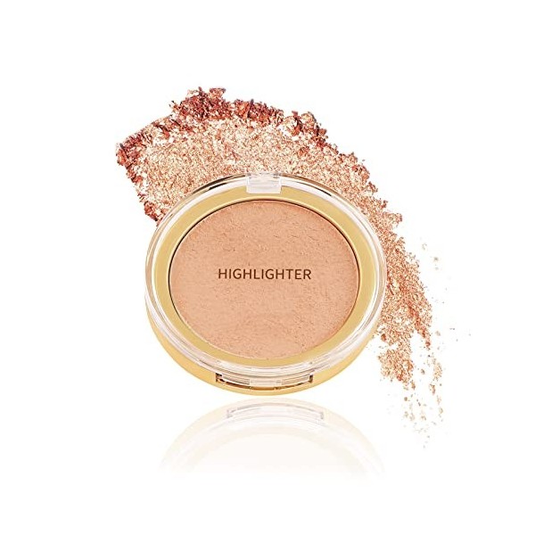 Boobeen Highlighter Powder Palette - Illuminateur de lumière pour le visage Highlighter Makeup, Long Lasting Brighten Skin