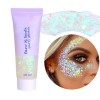 Prreal Body Glitter Gel 50ml, Paillettes de visage, Body Gel paillettes Shimmer liquide fard à paupières, Paillettes Chunky H