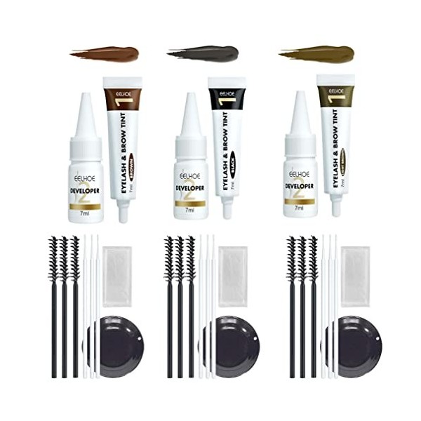 Eyebrow And Eyelash Color Kit , 2 In 1 Semi-permanent Brow & Lash Color D-y-e Makeup At Home , Does Not Fade , Sweat And Do N