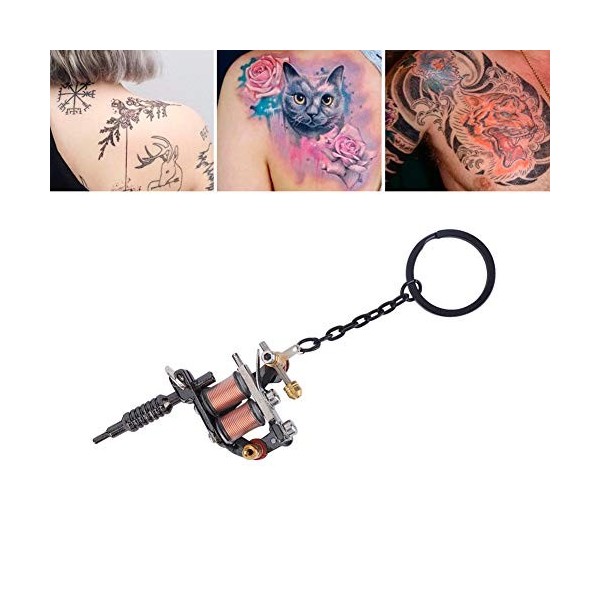 Machine à tatouer modèle porte-clés, 5 types charmes de mode portables Mini machine à tatouer modèle porte-clés porte-clés ta