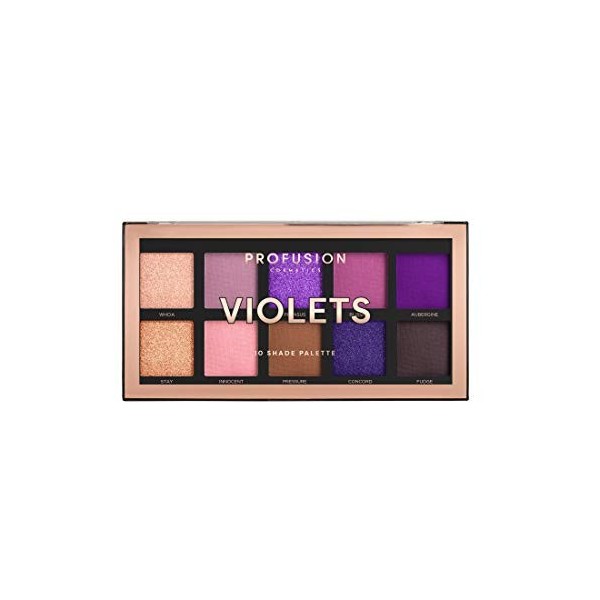 Palette de fards à paupières Profusion Cosmetics - 10 teintes Violets