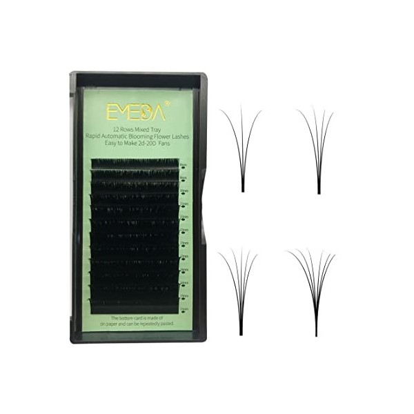 Extensions de cils en volume russe 0,07 D Curl 8-15mm Easy Fan Lashes 3D 4D 5D 6D 7D 8D Auto-Fan Blooming Eyelashes .07 C Cur