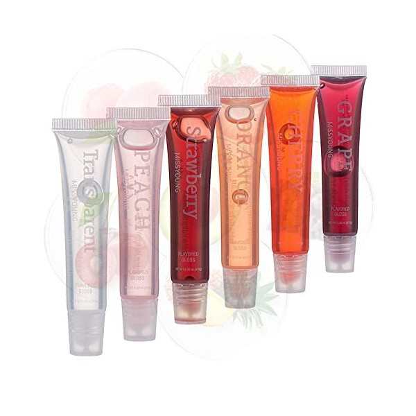 Lip Oil, MKNZOME 6 Pièces Huile a Levre Hydratant Gloss Transparent Gloss Brillant a Levre Gloss Repulpant Maquillage Cadeaux