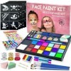 NINGESHOP Peinture Corporelle pour Le Visage, Palette de Maquillage pour Enfants,20 Couleurs Peinture Visage Enfant avec 30 P