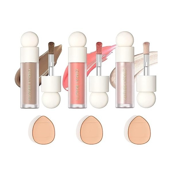 3 pcs Liquid Blush for Cheeks Soft Cream Blush Face Makeup Liquid Highlighter Contouring Stick Contouring Creme Highlighter &