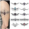 Grands tatouages temporaires en dentelle sexy, tatouages temporaires pour femmes et filles, faux tatouages nobles et élégants