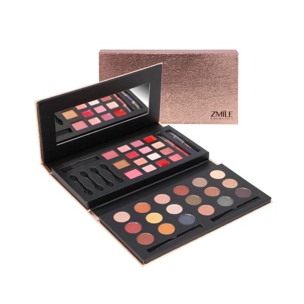 Zmile Palette de maquillage de voyage pour les lèvres et les yeux