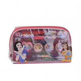 Lip Smacker Disney Princess Essential Makeup Bag, Ensemble Cadeau de Maquillage Coloré avec Brillants à Lèvres, Des Crèmes, D