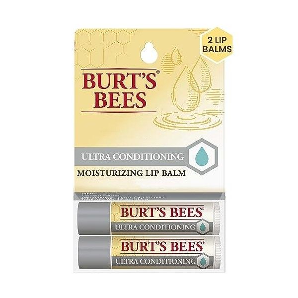 Burts Bees Ultra Conditioning Lip Balm Twin Pack pour unisexe 2 x 0,15 oz baume à lèvres