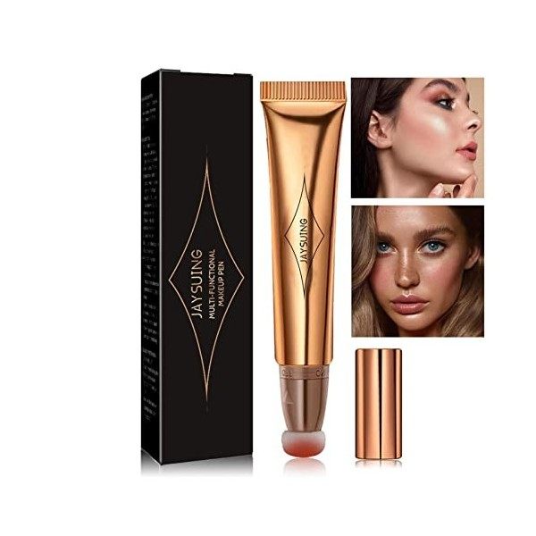 Baguette Beauté Contours | Surligneur Contours avec applicateur coussin - Baguette de maquillage pour le visage liquide léger