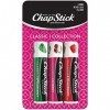 ChapStick Classic Variety 1 Carded Pack of 3 Sticks Cherry, Spearmint, and Strawberry Flavors, Skin Protectant Flavored Lip