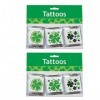 Beaupretty 72Pcs Tatouages ??Temporaires de La Saint-Patrick St. Patricks Day Tatouages ??Shamrock Trèfle Tatouages ??Irlanda