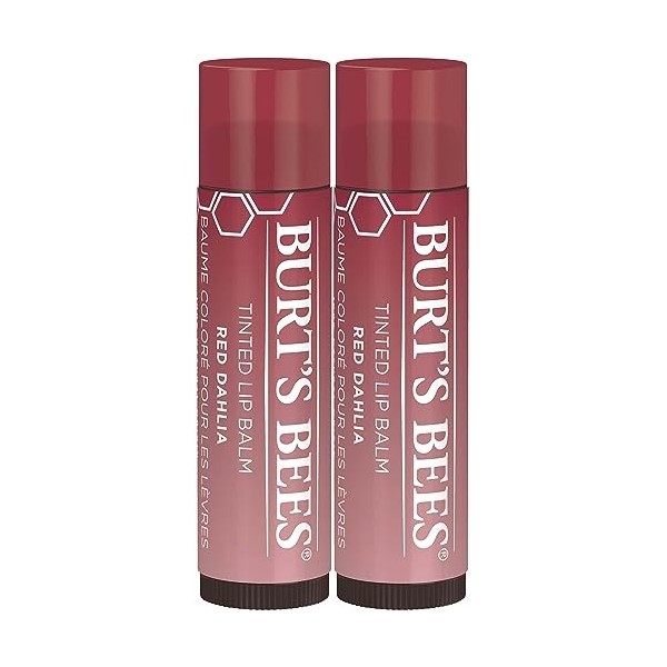 Burts Bees Tinted Lip Balm, Red Dhalia, 0.15 Ounce, Pack of 2 by Burts Bees