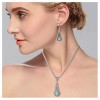 Turquoise Collier Boucles doreilles Ensemble Bohème Pendentif Costume Chaîne Western Bijoux pour Femmes Bleu C 