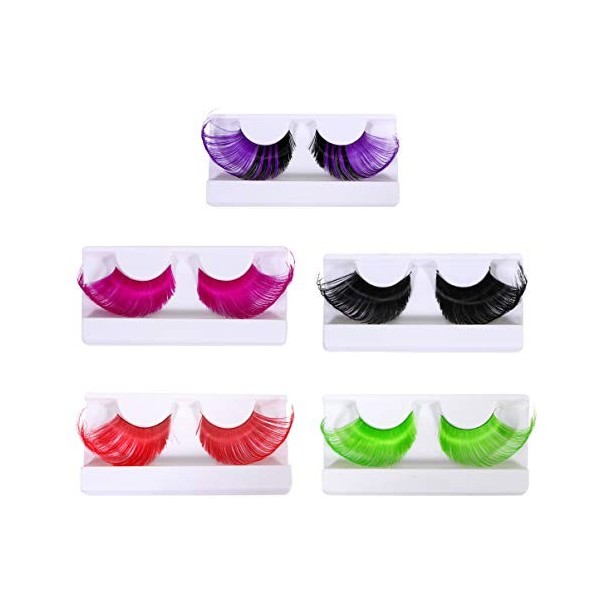 5 Paires Faux Cils Extra Longs Halloween Extensions De Cils Arc-en-ciel Cils De Costume Dhalloween Extension De Cils Hallowe