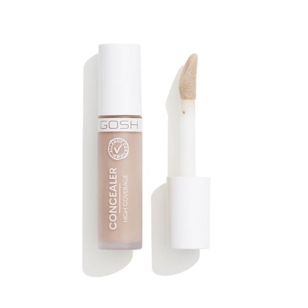 GOSH Concealer High Coverage I Haut pouvoir couvrant I Correcteur liquide pour couvrir les cernes, les rougeurs et les impure