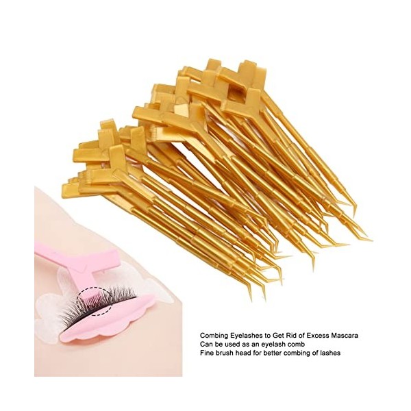 Brosse de Levage de Cils, 100pcs Brosse de Levage de Cils en Forme de Y 3 en 1 Outil de Levage de Cils en Plastique pour Exte