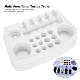 Aiguille de tatouage et support de tasse dencre, plateau en plastique jetable de cartouche de tatouage en plastique pour pla