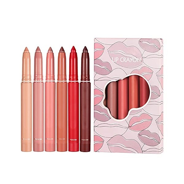 BakerMiche Crayon Lip Liner Set, Facile à Appliquer Ensemble De Crayons à LèVreslongue DuréE Maquillage Crayon à LèVres Crayo