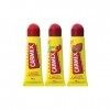 Carmex Lot de 3 baumes à lèvres en tube de 10 g avec SPF15 - Parfums cerise, classique et fraise