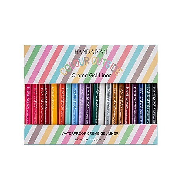 Bosixty Matte & Glitter Eyeliner Pencil Set 20 Couleurs Crayon Eyeliner Eye-Liner Waterproof, Anti-Sueur & Longue Durée, Haut