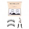 M.YL. Faux Cils magnetique Réutilisables sans colle faux cils. Kit de 4 cils 3D, pince cils recourbe-cils. Imperméable. Exten