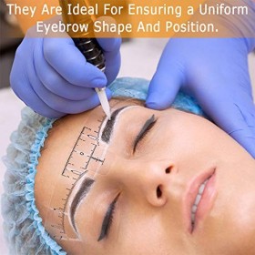 Régles à Sourcils Autocollants 150 Pcs Jetable Règle Outil de Mesure Adhésif pour Crayon à Sourcils Règle de Sourcil pour Maq