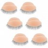 Lot de 3 paires de paupières de rechange amovibles et réalistes avec faux cils, tête de mannequin pour entraînement de cils