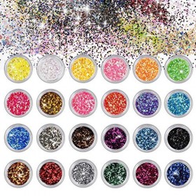 Paillettes de Corps Maquillage Paillettes pour Festival Fête Visage Corps Cheveux Et Les Lèvres Ongles Paillettes Décoration 