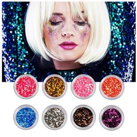 Paillettes de Corps Maquillage Paillettes pour Festival Fête Visage Corps Cheveux Et Les Lèvres Ongles Paillettes Décoration 