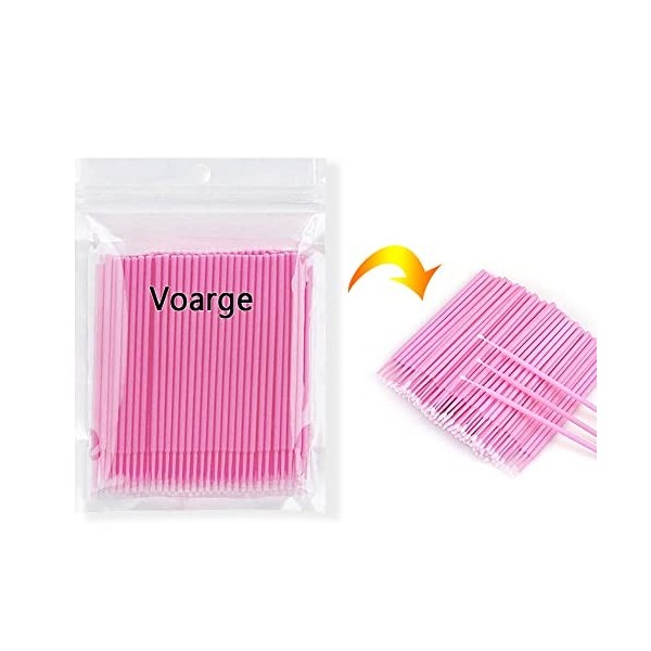 VOARGE Lot de 200 micro-brosses jetables pour extensions de cils, extensions de cils, colle Removal Lashes Graft Tools pour m