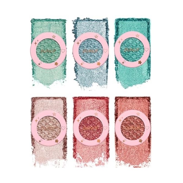 Pure Vie Fard a Paupiere Paillette Maquillage pour les yeux, 6 Colors Glitter Eyeshadow Brillant Maquillage Fard a Paupiere p