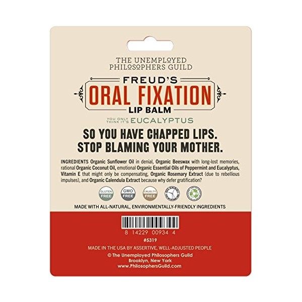 Sigmund Freuds Oral Fixation Lip Balm - Made in the USA by The Unemployed Philosophers Guild