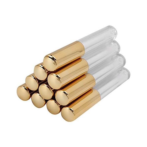 10 PièCes Tube de Brillant à LèVres Vide, Conteneur de Rouge à LèVres Rechargeable Transparent Brillant à LèVres Bricolage Co