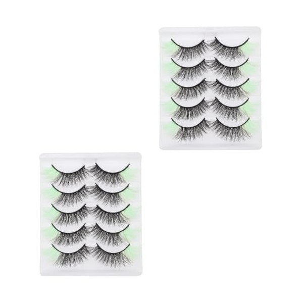 POPETPOP 5 Paires De Faux Cils Colorés Cils Colorés Demi-Cils Extensions De Cils Colorés Faux Cils Cils Maquillage Faux Cils