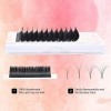 Arison Lashes Easy Fan Extensions de cils auto-gonflants avec compartiment mixte C Curl Easy Fan 0,07 mm 0,07 C 12 mm 