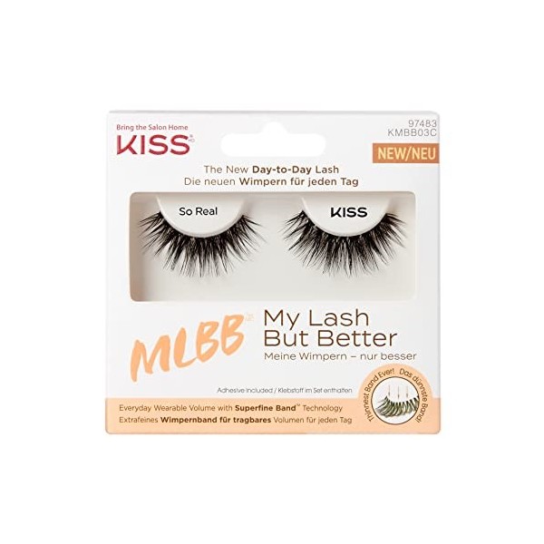 KISS My Lash But Better Collection 1 paire de cils artificiels si réel volume naturel faux lashes avec ruban KISS Flexi, coll