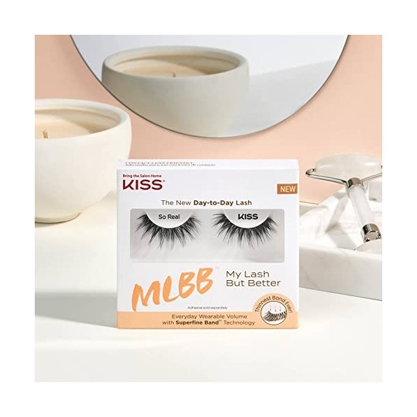 KISS My Lash But Better Collection 1 paire de cils artificiels si réel volume naturel faux lashes avec ruban KISS Flexi, coll