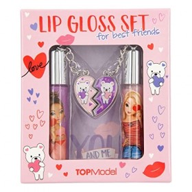 Depesche 12183 TOPModel BFF-Set de beauté pour Enfants composé de 2 Gloss parfumés en Violet et Rose, avec Pendentif en Forme