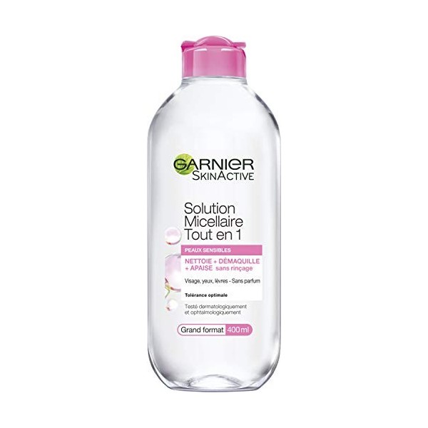 Garnier Skin Active Solution Micellaire Tout En 1 Peaux Sensibles Grand Format 400 ml - Lot de 2