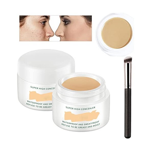 Long Lasting Waterproof Concealer Full Coverage Foundation Waterproof Moisturizing Concealer, Gife to 1 Brush for Sensitive S