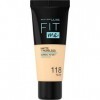 Maybelline New-York - Fond de teint Fluide Fit Me Matte & Poreless - Peaux normales à grasses - Teinte : 118 Nude - 30 ml