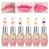 Mengxin 3 Pièces Rouge a Levre Transparent avec Fleur Rouge a Levre Fleur a Lintérieur Brillant à Lèvres Gloss Transparent L