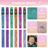 Kit Tatouage Paillettes Enfant,6pcs Stylo Paillette Enfants Et Recharges Glitter 5 Tattoo Crayon Temporaire Les Pochoirs 4 Lu