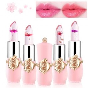 Ceboic 4 Pièces Rouges à Lèvres en Gelée de Fleurs de Cristal, Magique Changement De Couleur Brillant à Lèvres, Hydratant Lon