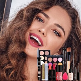 leryveo Maquillage Adulte | Ensembles Maquillage Portables pour Femmes Kit Complet, Kit Cosmétique avec Pinceau Maquillage Co
