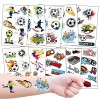 Tatouage Enfant Garçon Fille, 15 Feuilles Football Temporaires Tattoo Kit