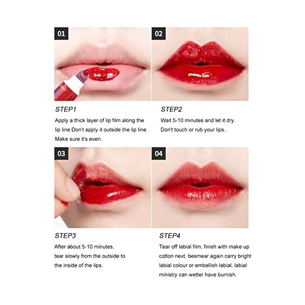 6 Colours Peel Off Lipstick, Tattoo Lipstick Matte Lip Gloss Long Lasting Lip Stain For Womens Girls 6 pcs 