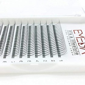 EMEDA D Curl 0.10 2 Plateaux Volume Cils 3D W Individuel Cils Extensions Meilleure Naturelle Professionnel Cils Extensions 12
