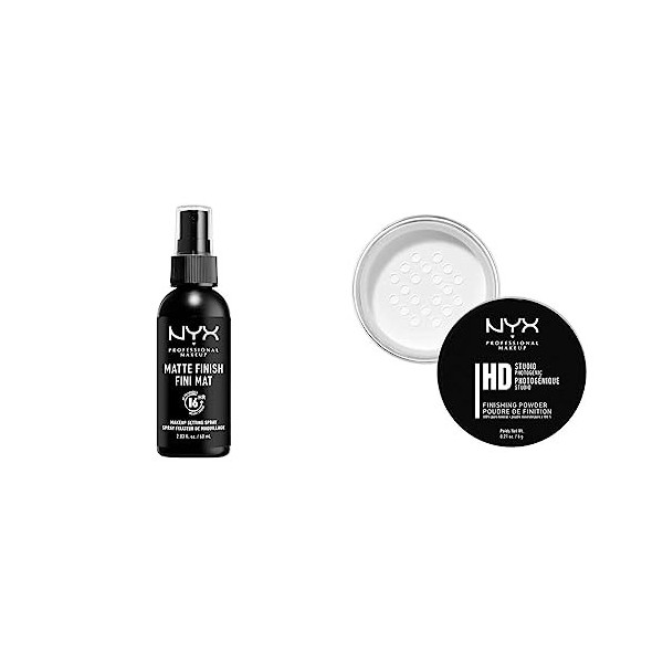 NYX Professional Makeup Poudre de Finition HD Studio, Poudre Libre, Fini Mat, Contrôle de la Brillance, Teinte : Translucent 